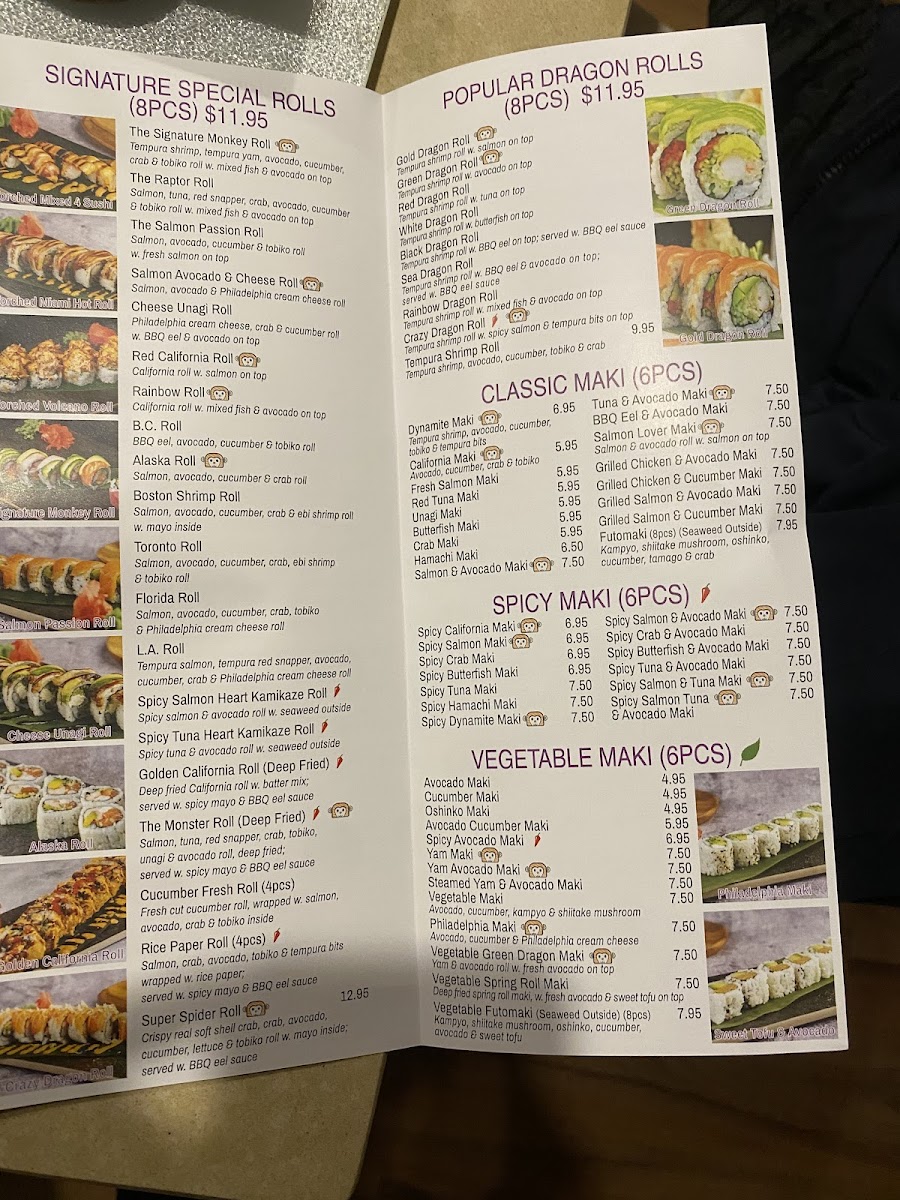Menu Monkey Sushi North York-1