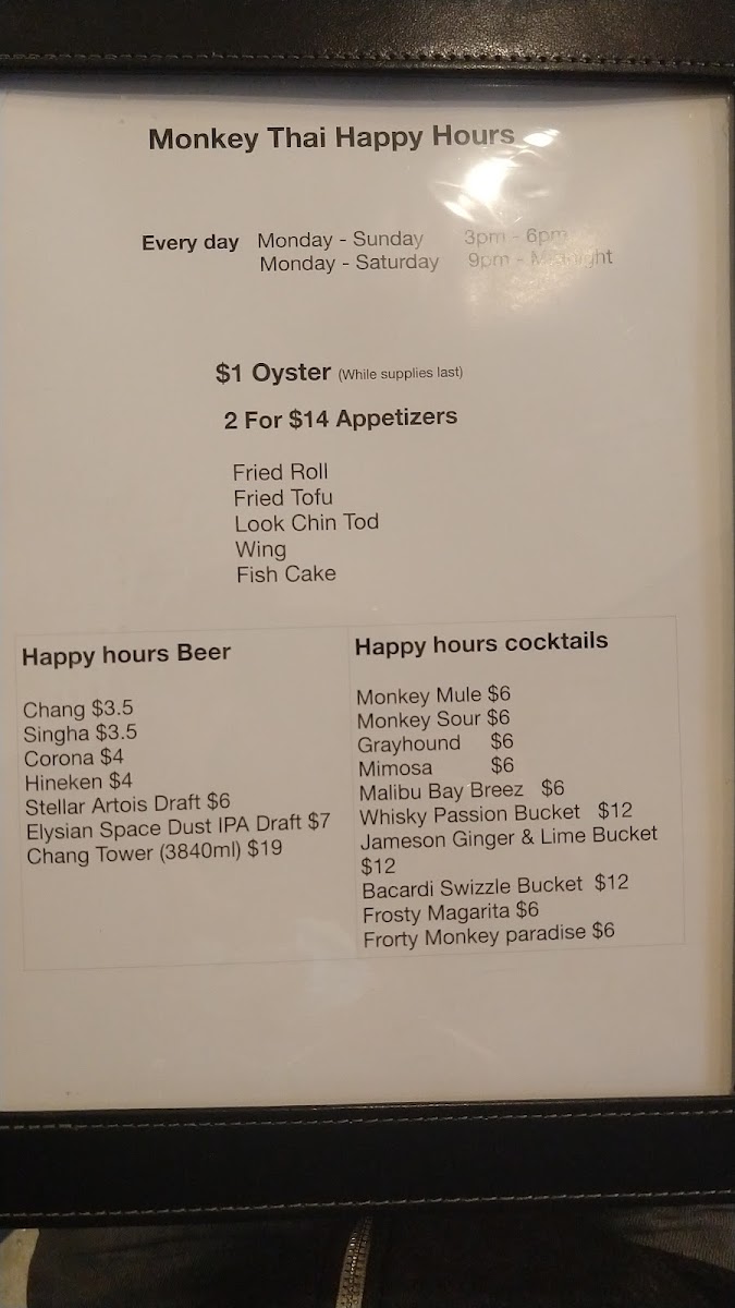 Menu Monkey Thai Restaurant & Bar-7
