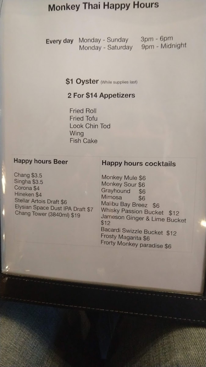 Menu Monkey Thai Restaurant & Bar-8