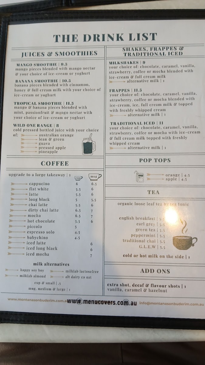 Menu Montanas On Buderim-1