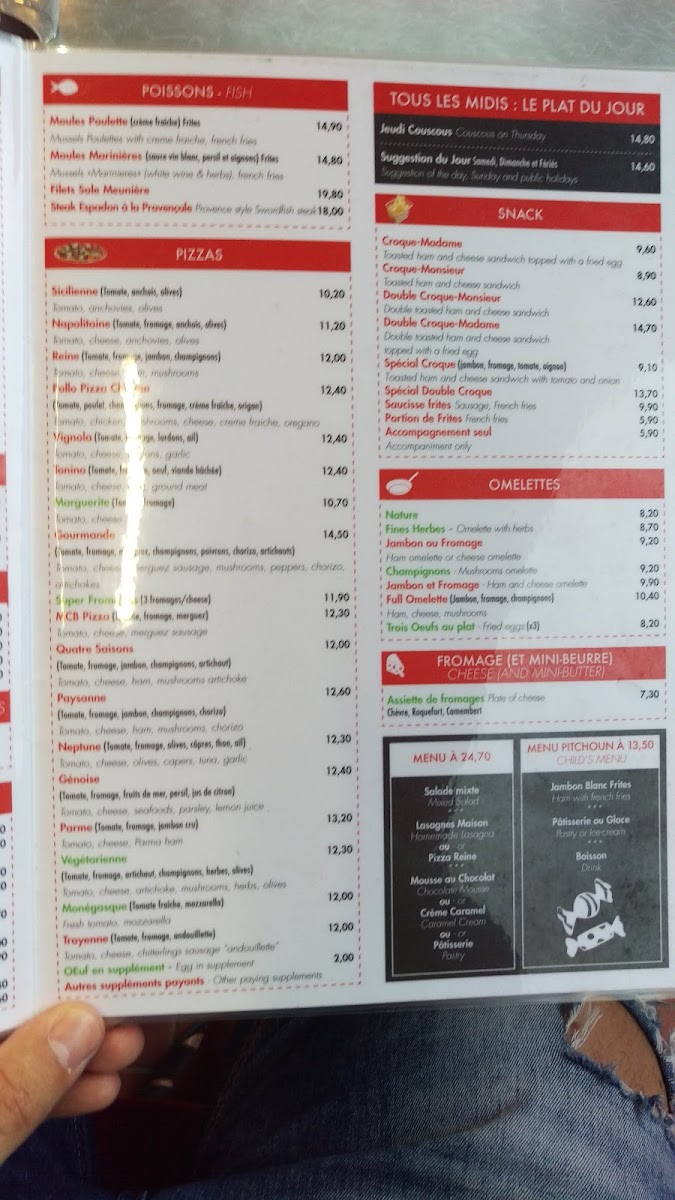 Menu Monte Carlo Bar-7