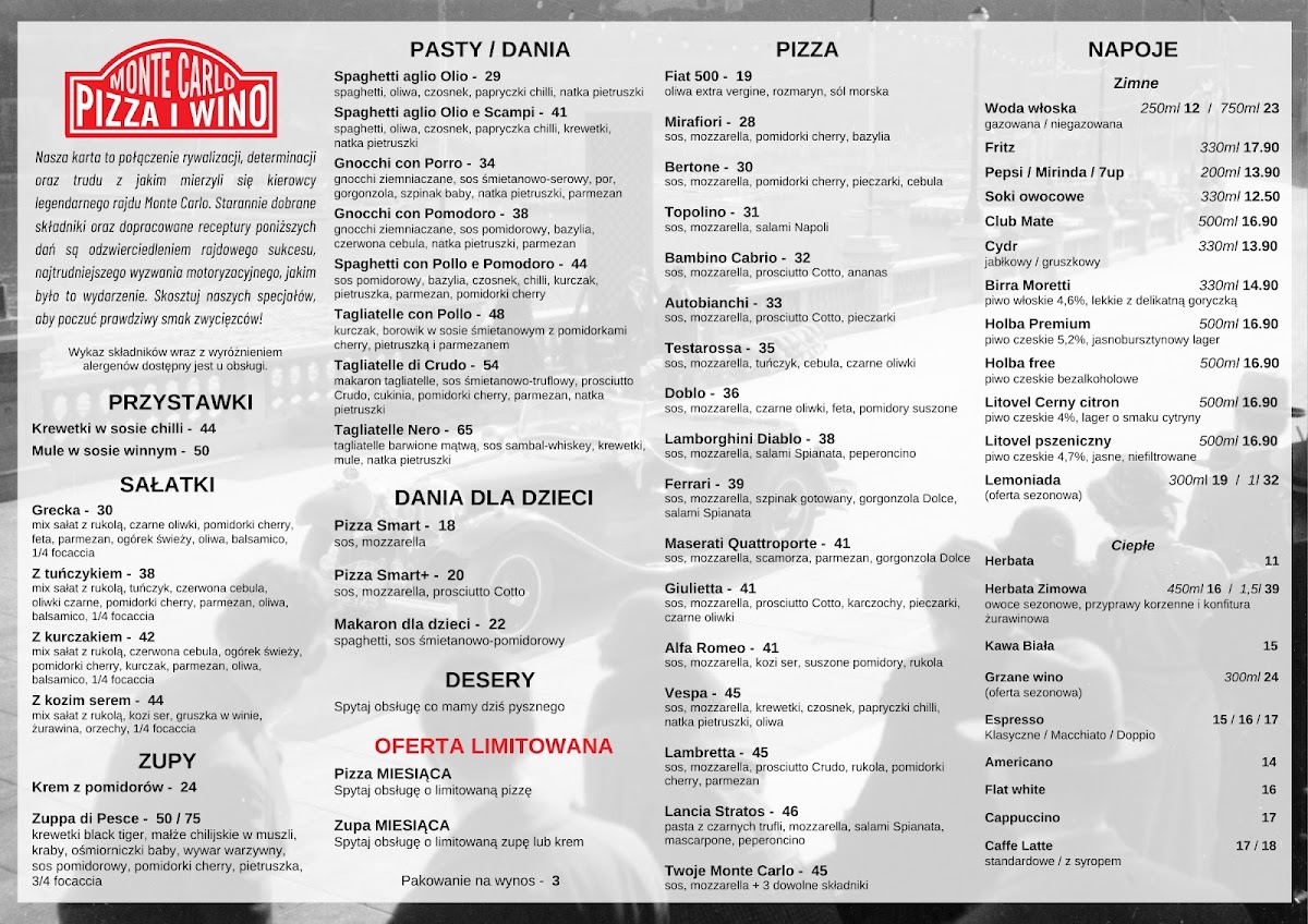 Menu Monte Carlo Pizza I Wino-1