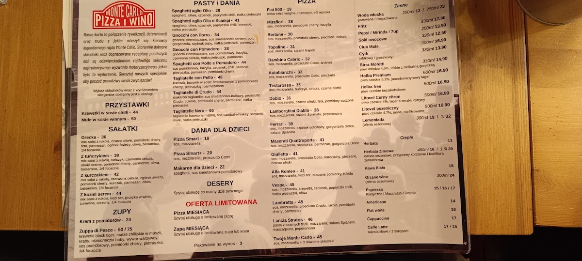 Menu Monte Carlo Pizza I Wino-4