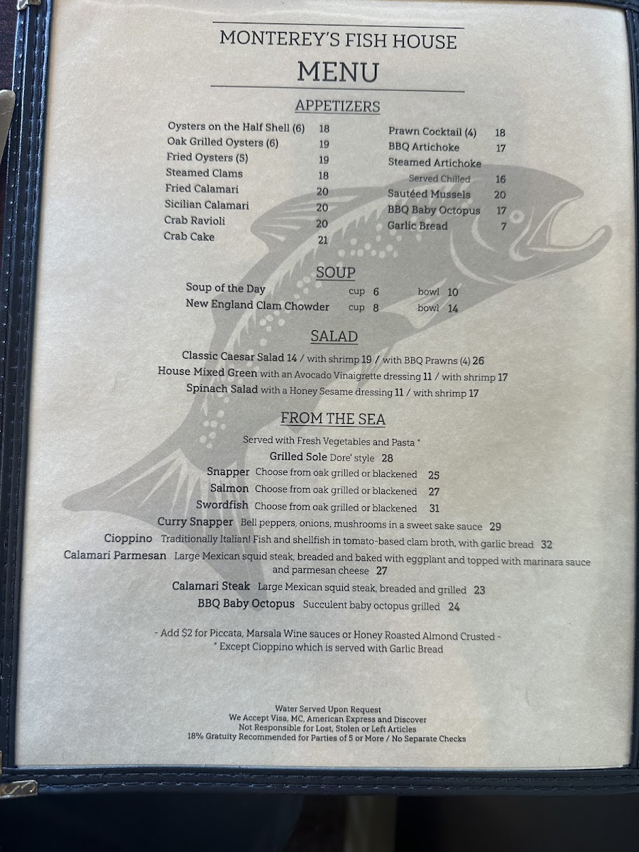 Menu Monterey's Fish House-1