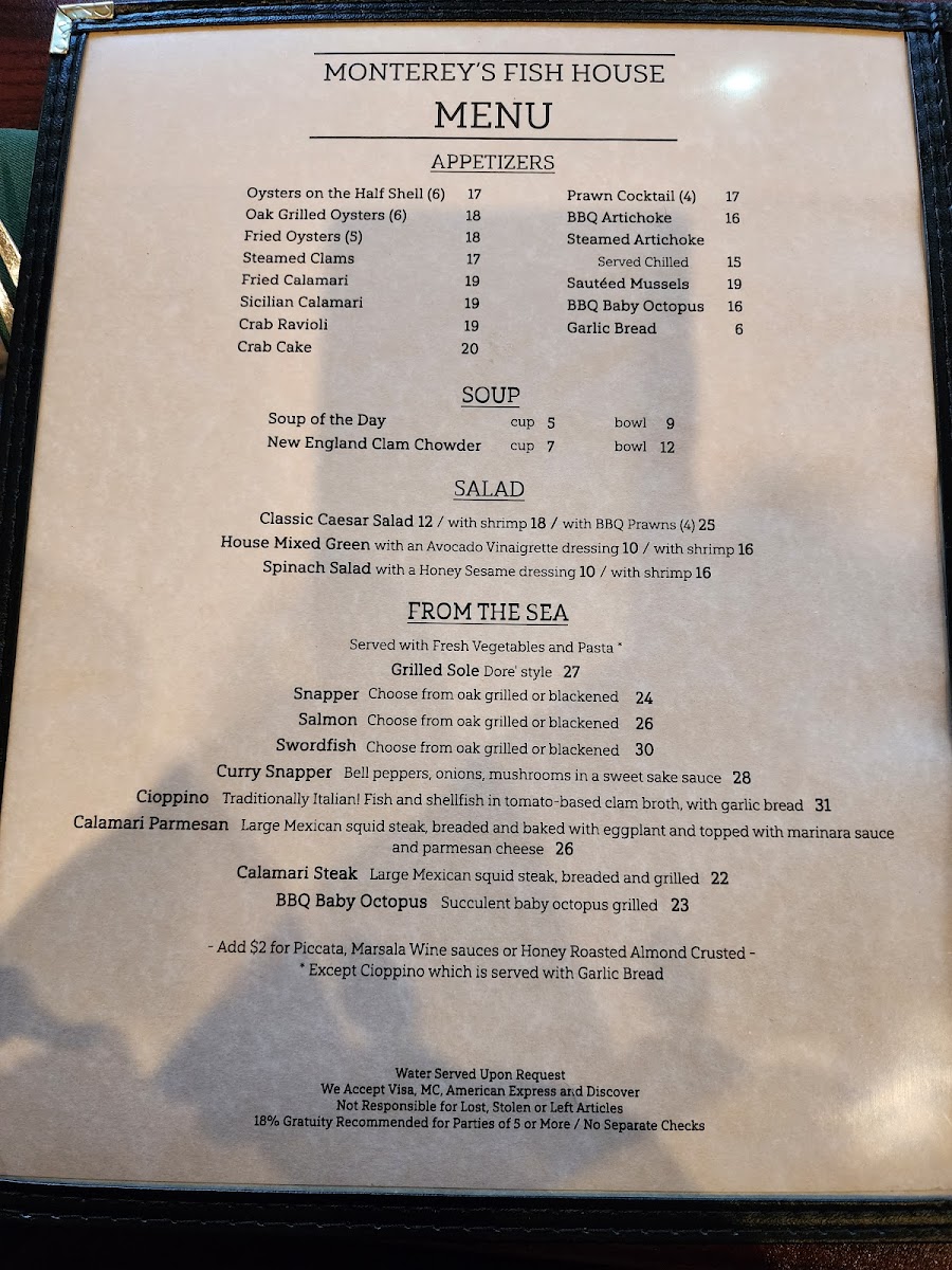 Menu Monterey's Fish House-10