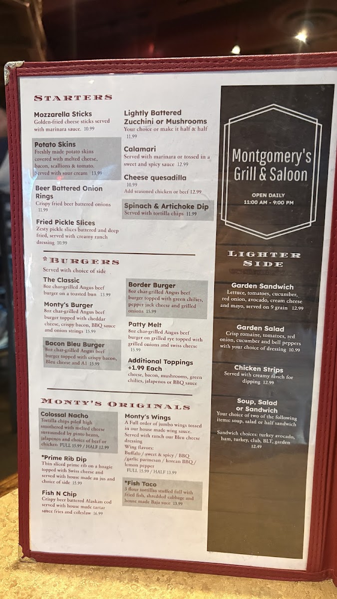 Menu Montgomery's Grill & Saloon-4