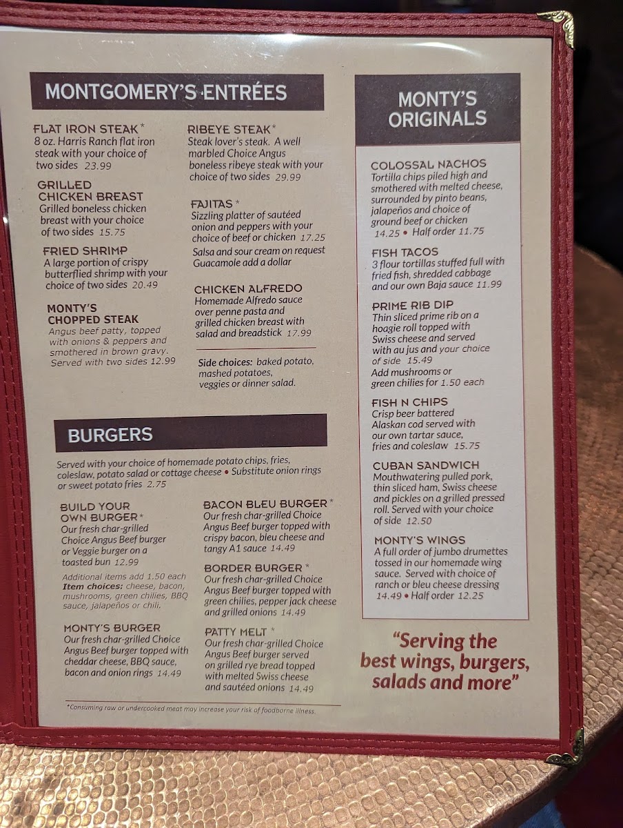 Menu Montgomery's Grill & Saloon-7