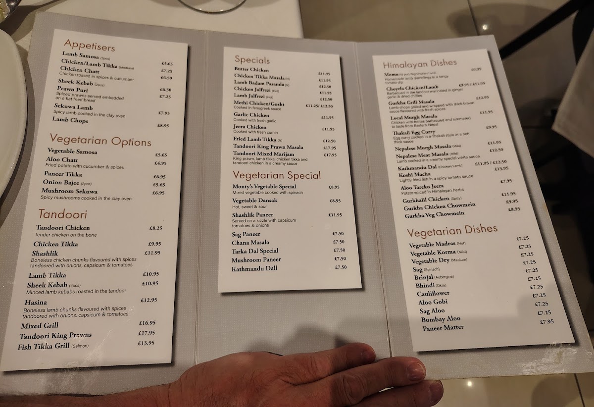 Menu Montys Nepalese Cuisine-3