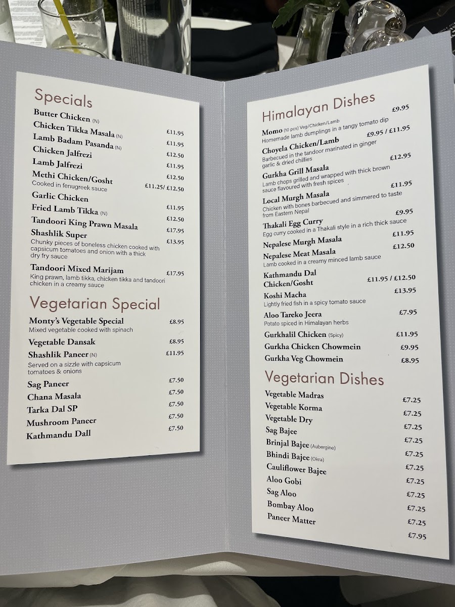 Menu Montys Nepalese Cuisine-5
