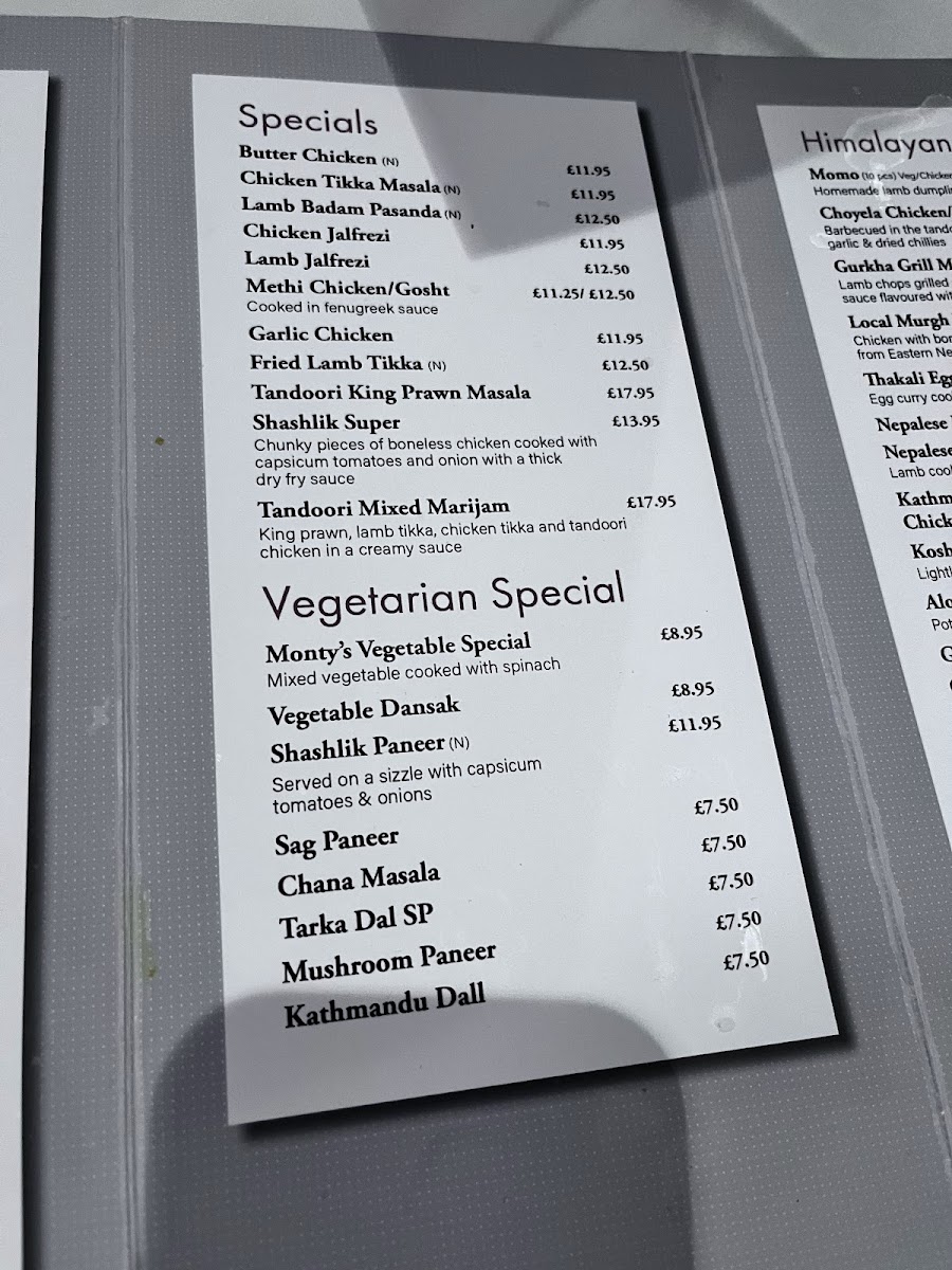 Menu Montys Nepalese Cuisine-9