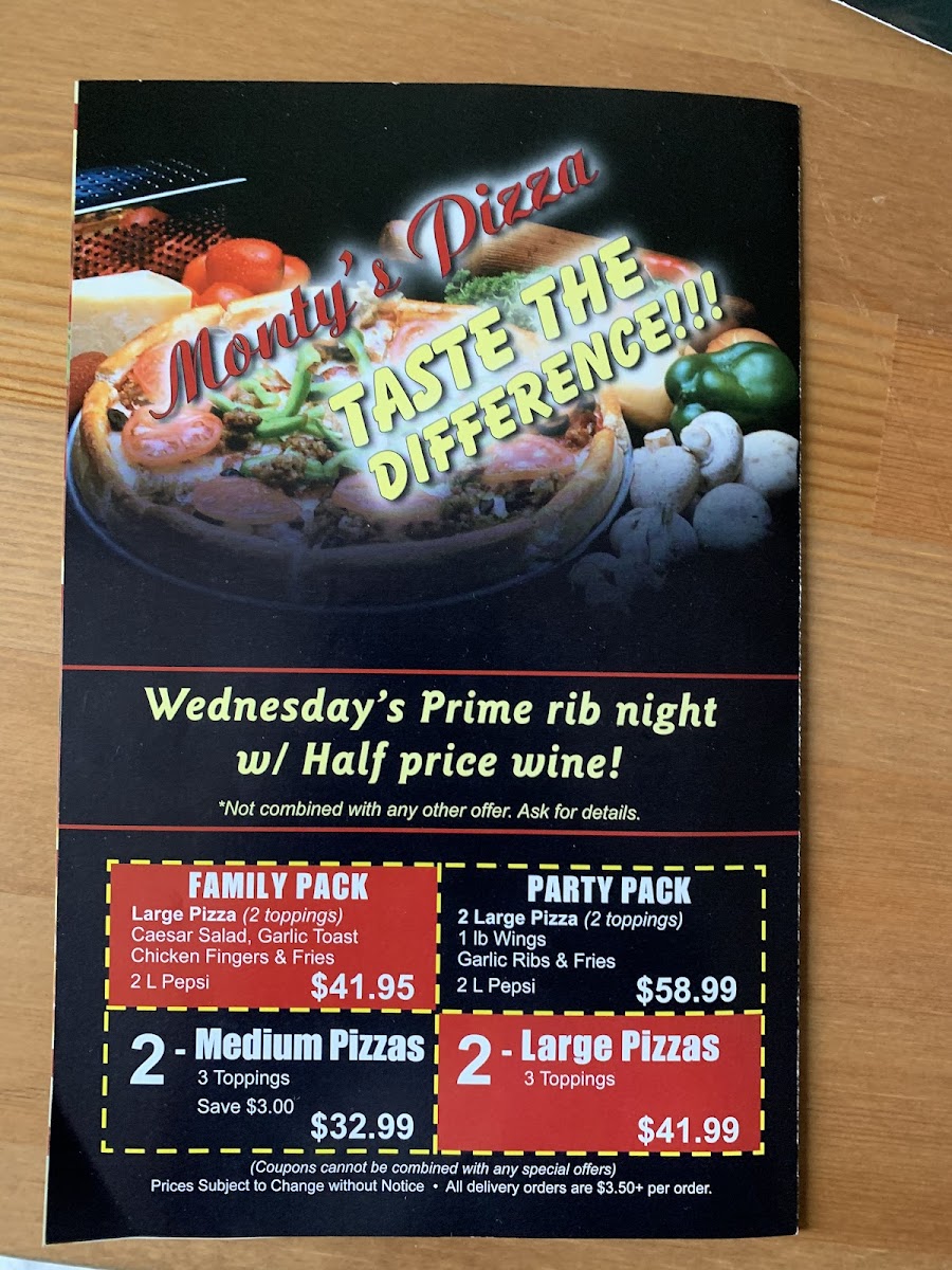 Menu Monty's Pizza-1