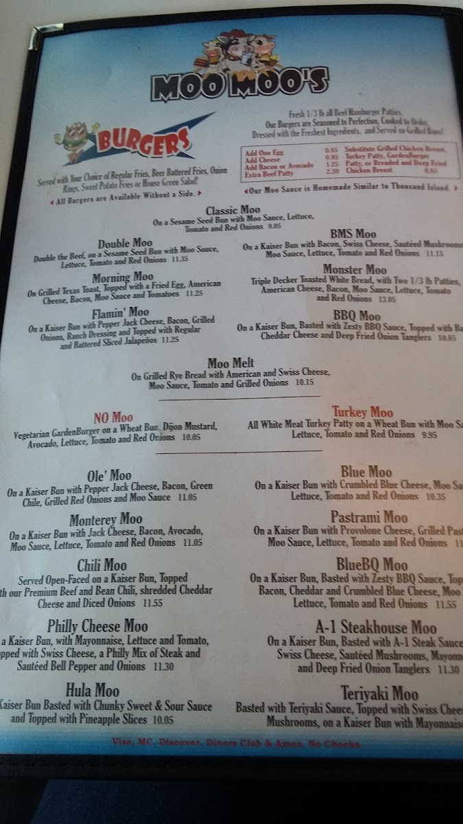 Menu Moo Moo's Burger Barn-7