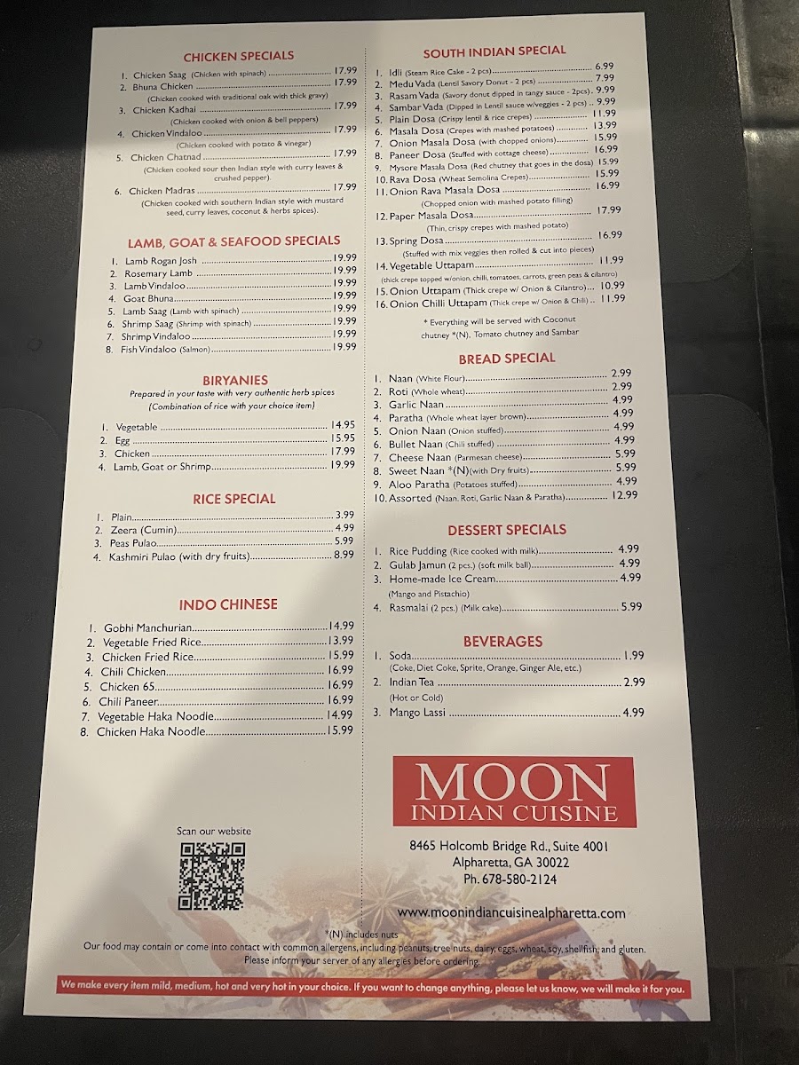 Menu Moon Indian Cuisine | Alpharetta-2