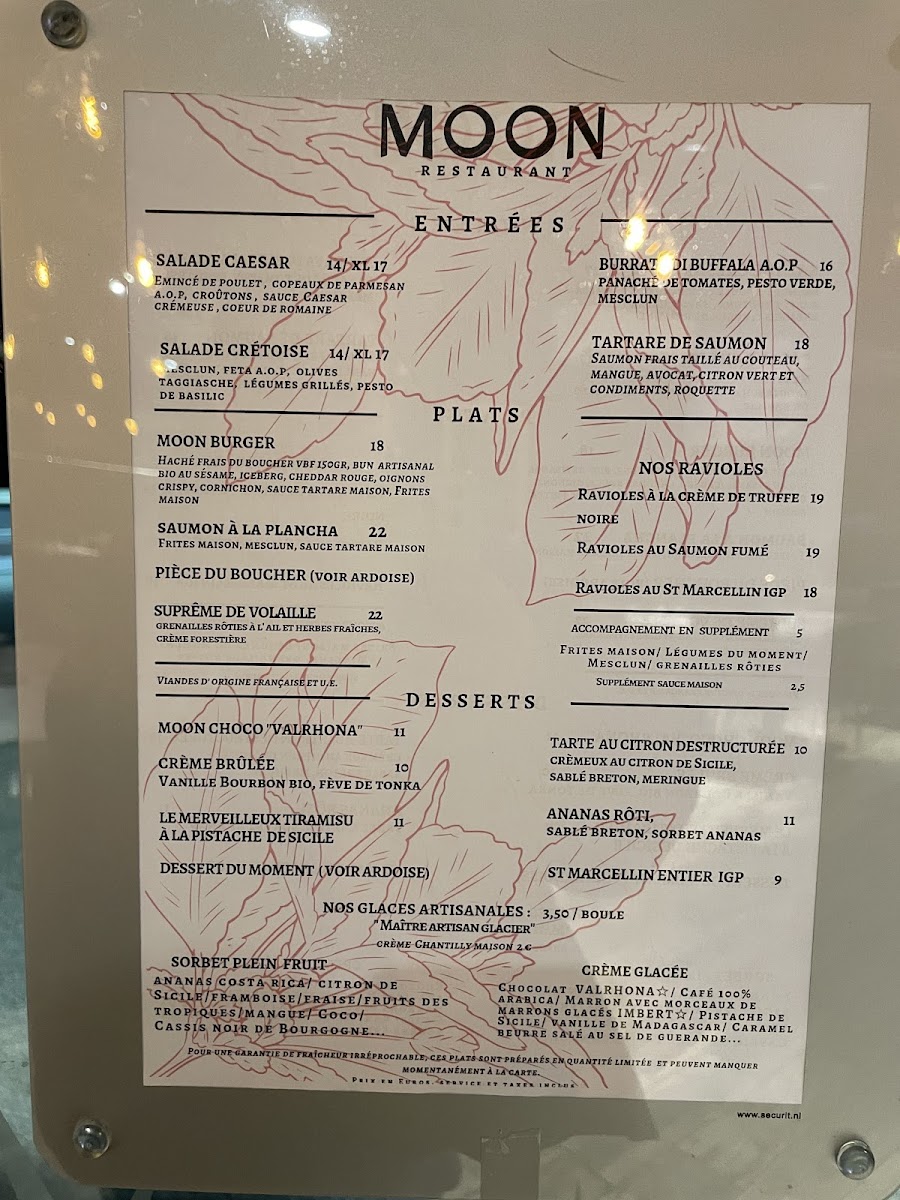 Menu Moon Restaurant®, Villeurbanne/lyon-3