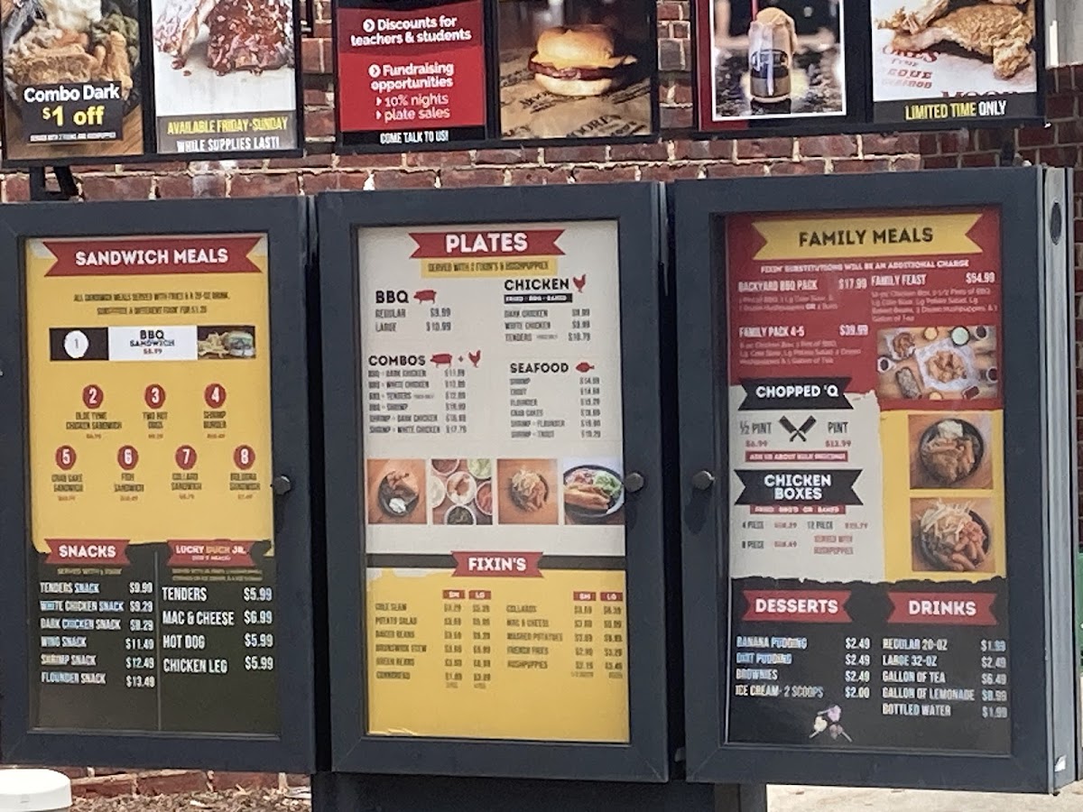 Menu Moore's Olde Tyme Barbeque Chicken & Seafood-1