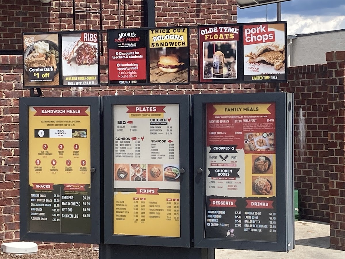 Menu Moore's Olde Tyme Barbeque Chicken & Seafood-2