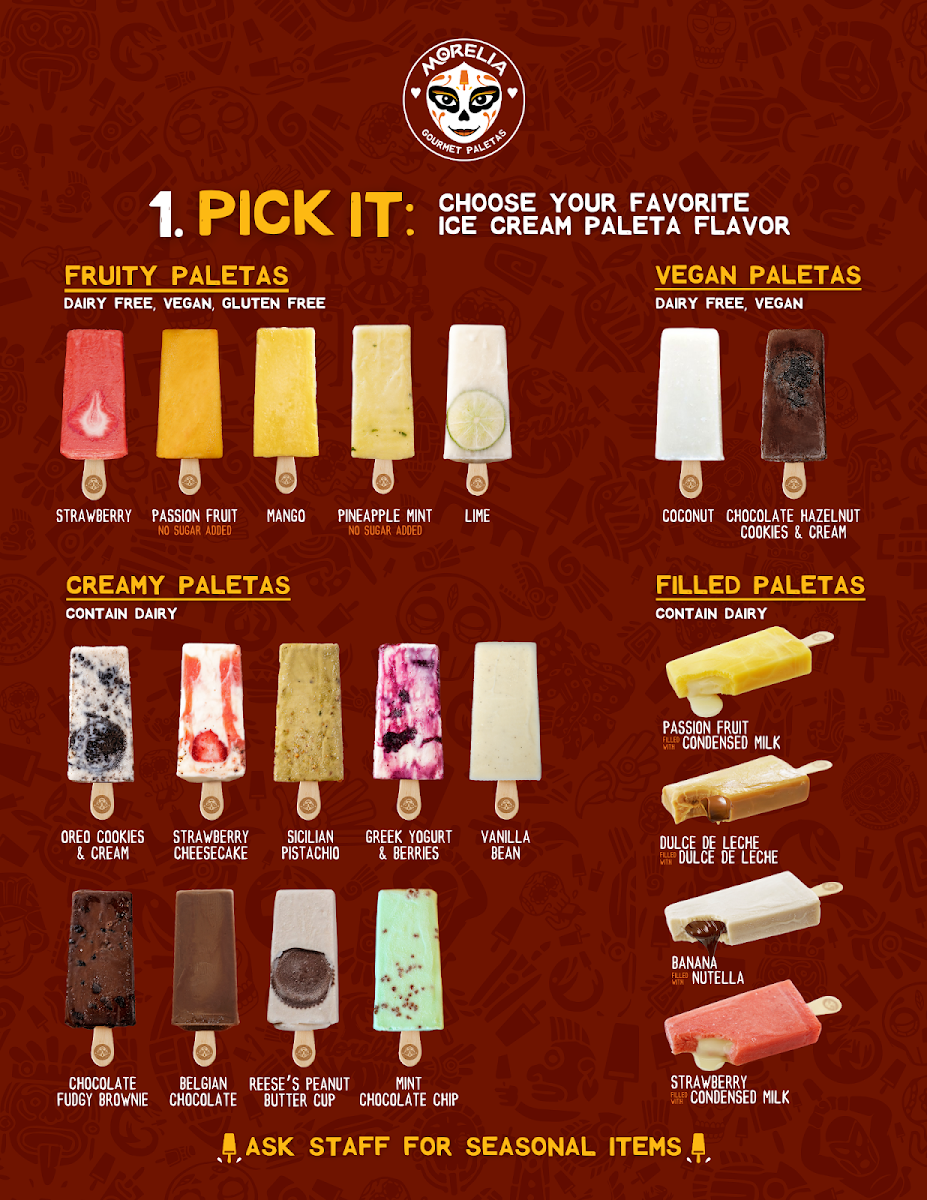 Menu Morelia Ice Cream Paletas - West Palm Beach-1