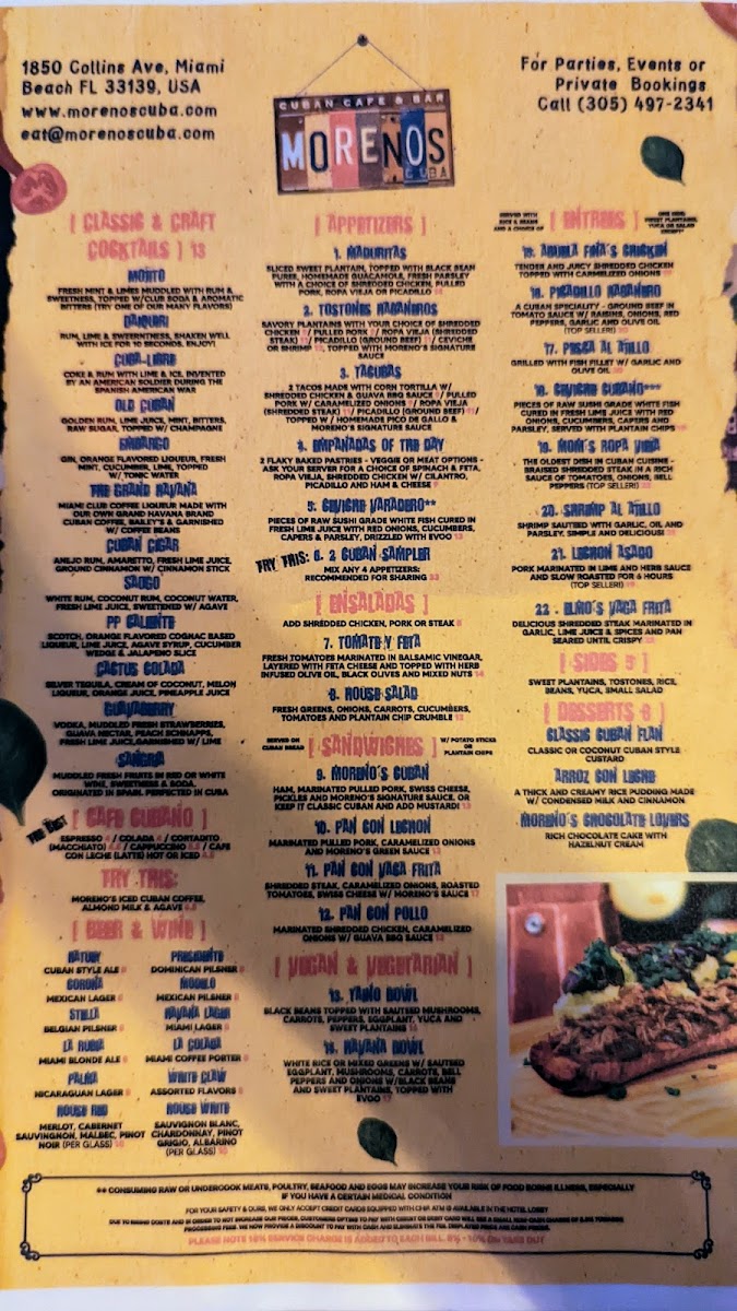 Menu Moreno's Cuba-10