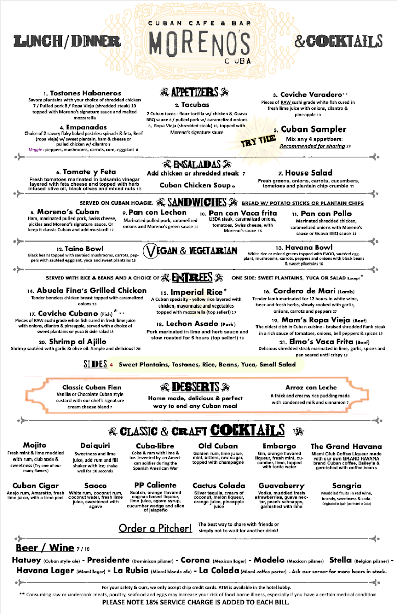 Menu Moreno's Cuba-4
