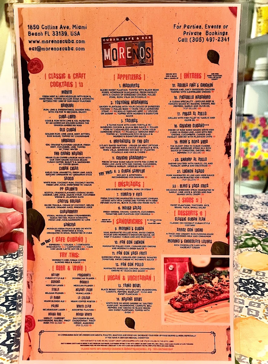 Menu Moreno's Cuba-6