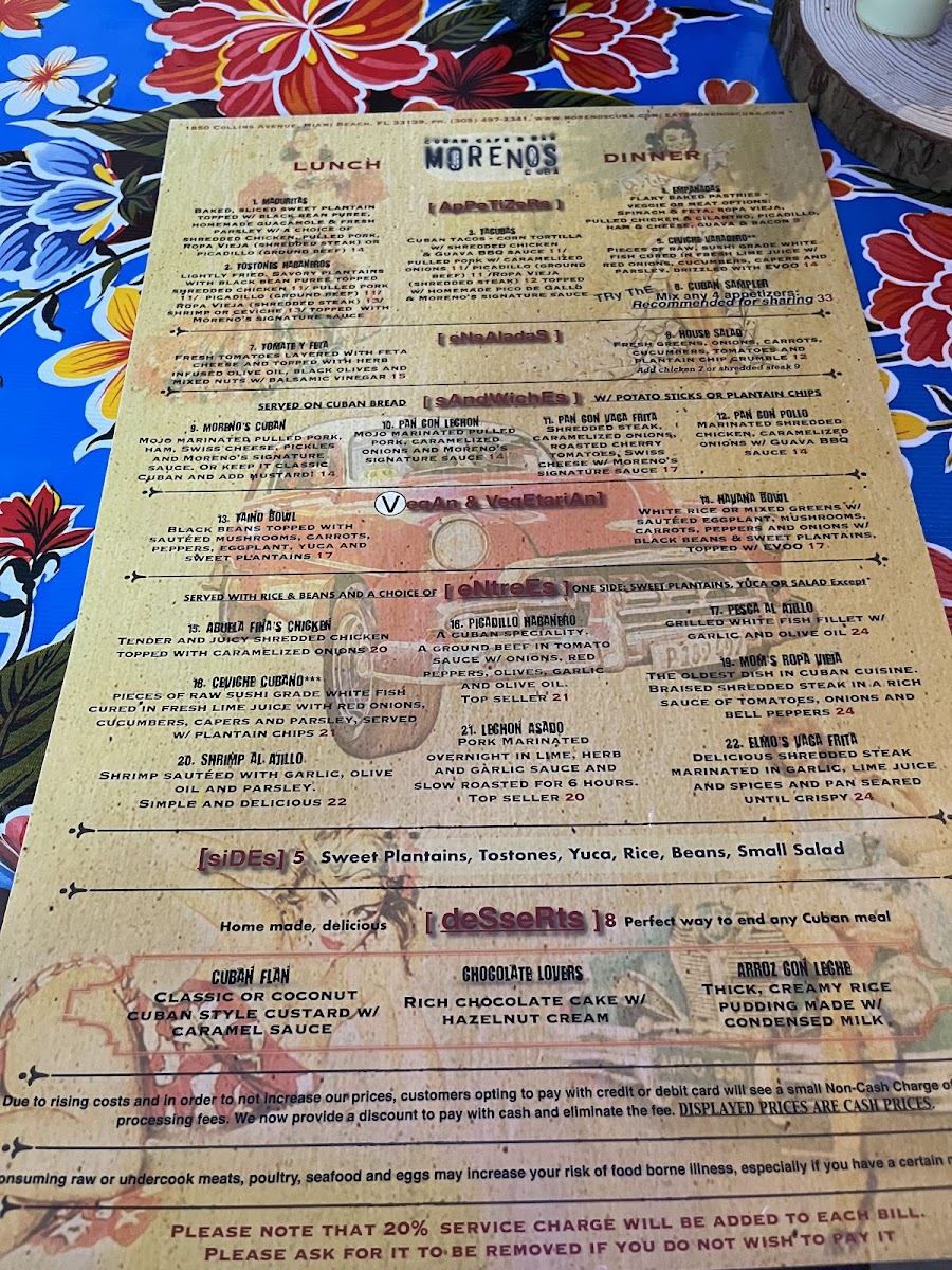 Menu Moreno's Cuba-7