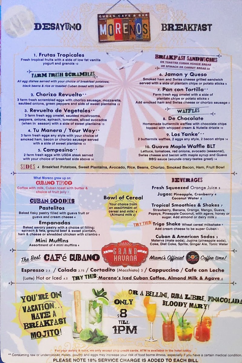 Menu Moreno's Cuba-8