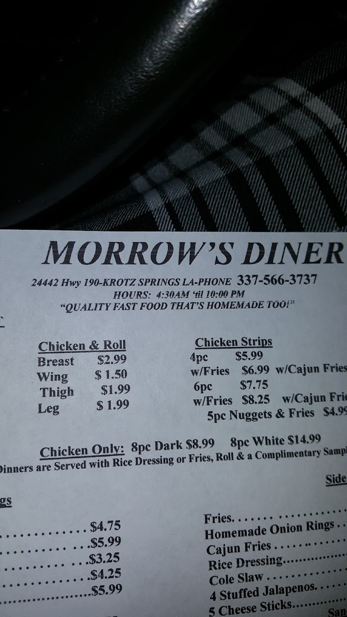 Menu Morrow's Diner-3
