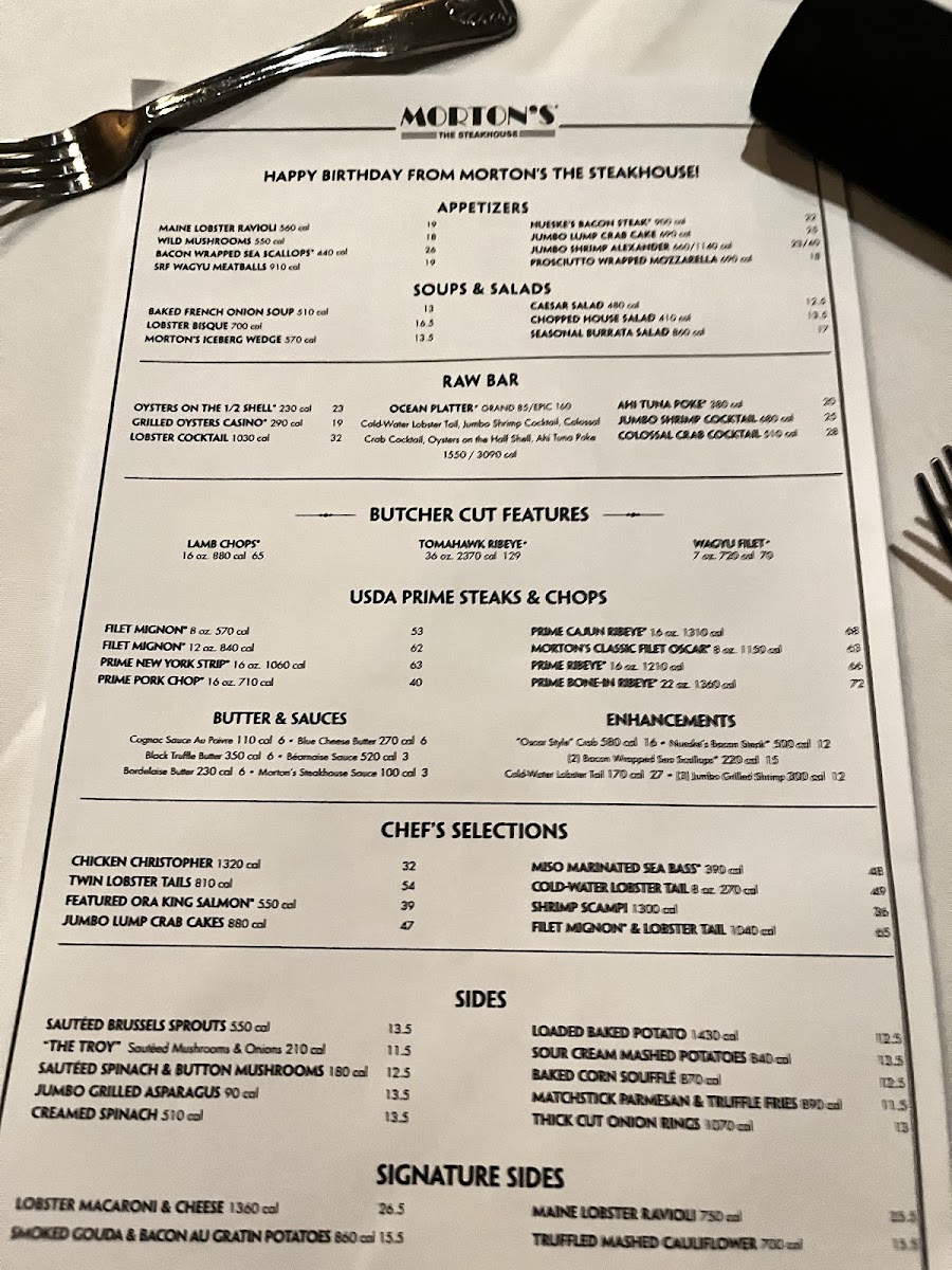Menu Morton's The Steakhouse-1