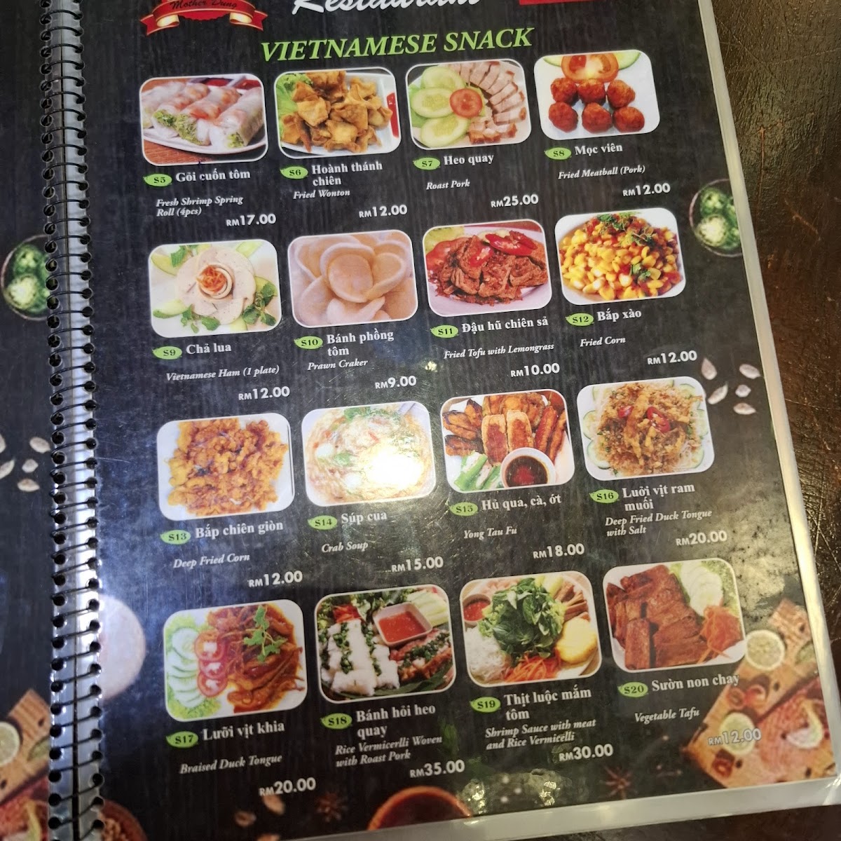 Menu Mother Dung Restaurant And Grocery Store-2