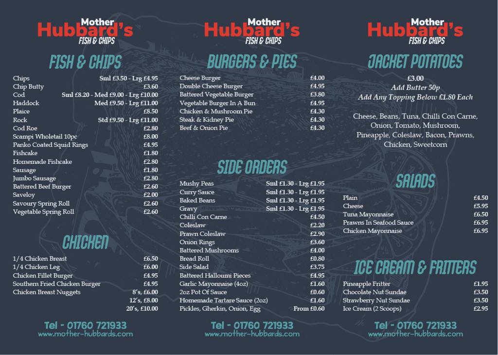 Menu Mother Hubbard’S-2