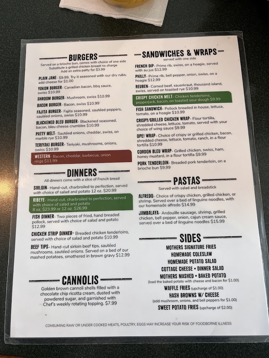 Menu Mother Nature's Restaurant-2