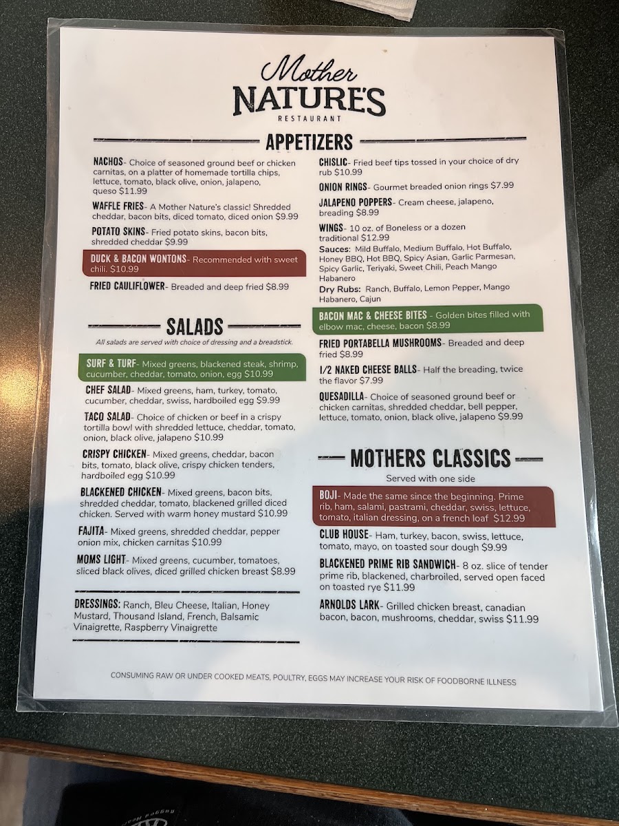 Menu Mother Nature's Restaurant-3