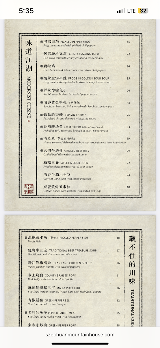 Menu Mountain House-1