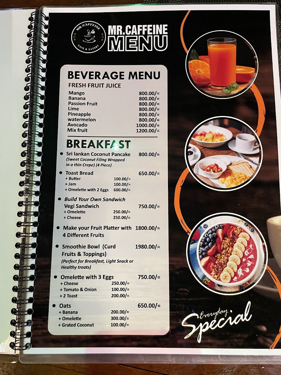 Menu Mr Caffeine Cafe & Restaurant-1