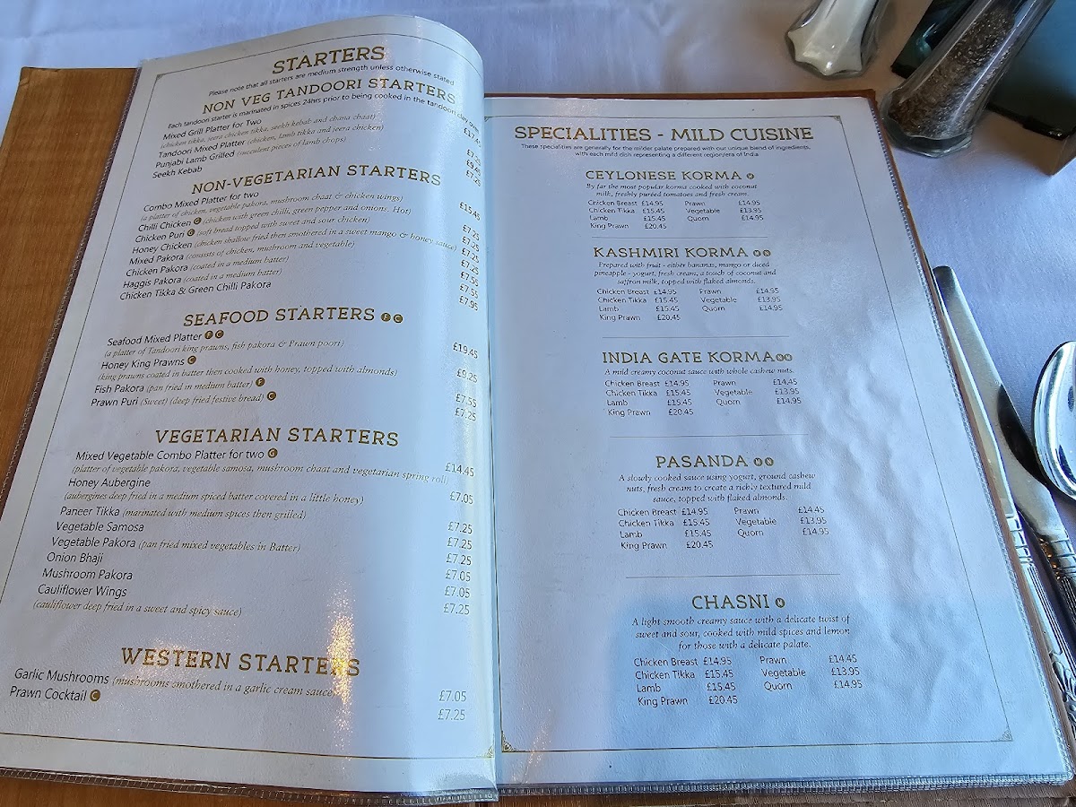 Menu Mr Singhs India Gate-1
