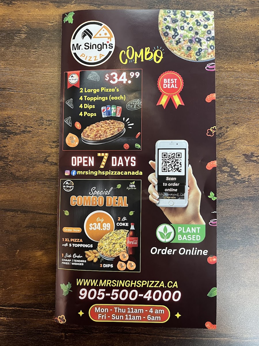 Menu Mr. Singh's Pizza Kitchener-10