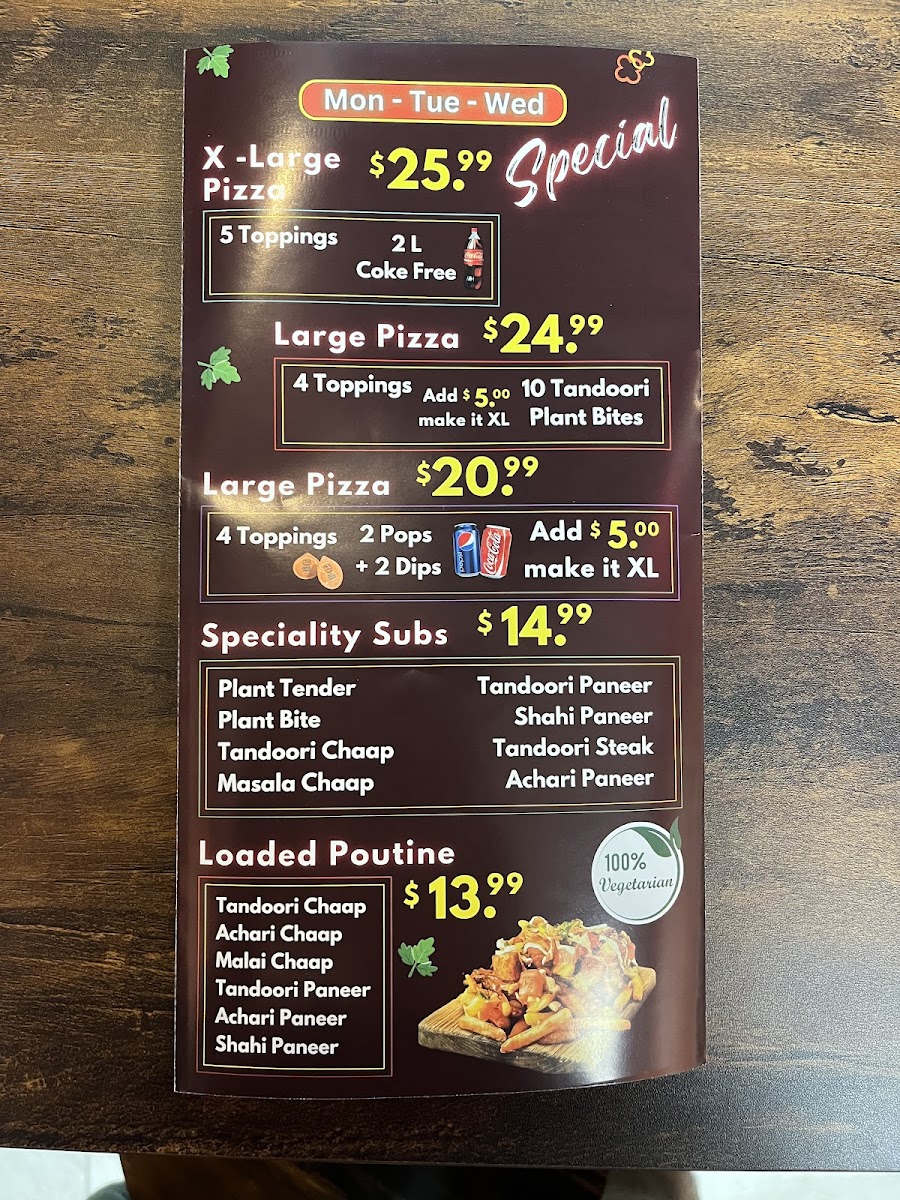 Menu Mr. Singh's Pizza Kitchener-5