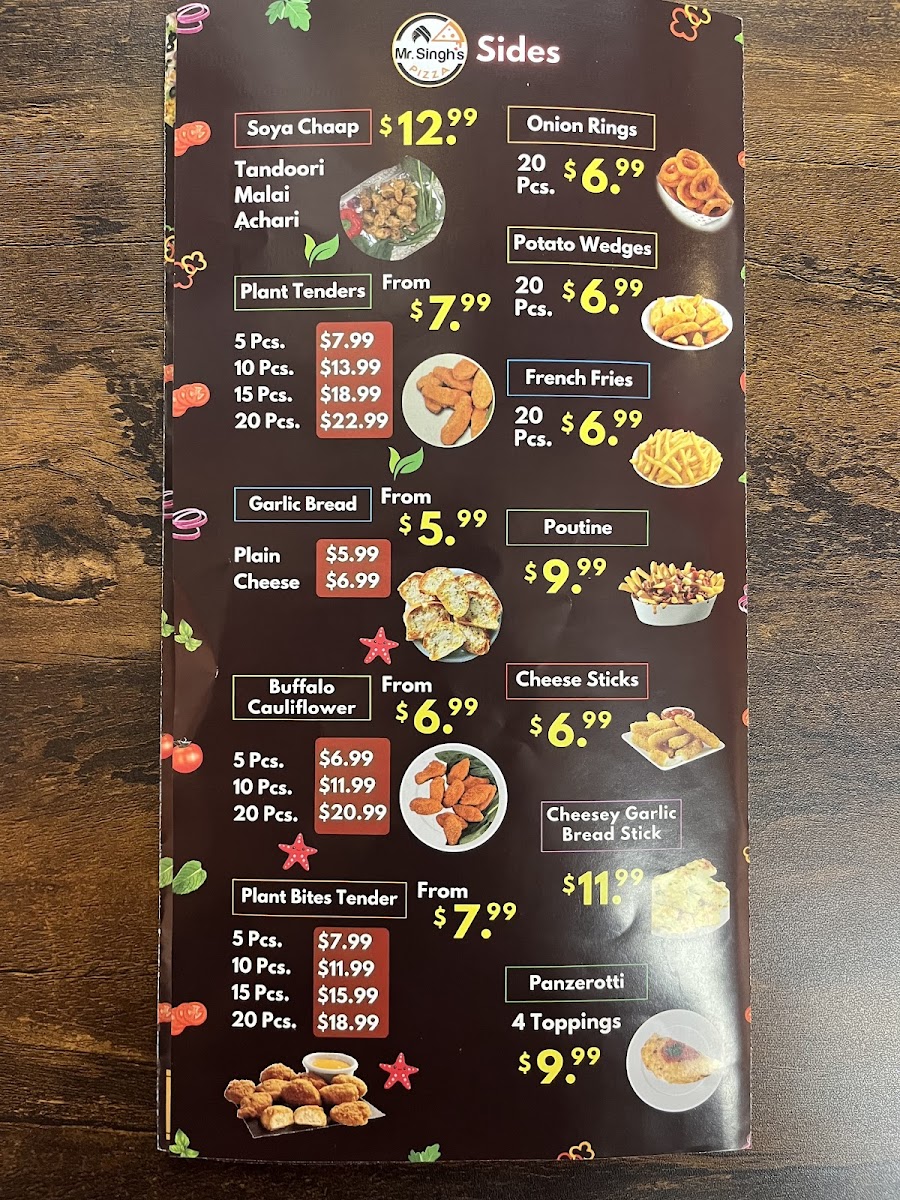 Menu Mr. Singh's Pizza Kitchener-6