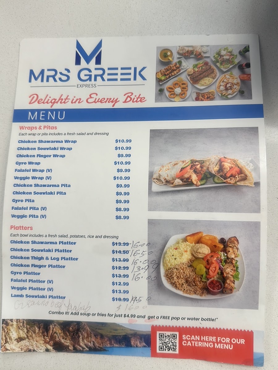 Menu Mrs Greek Express-1