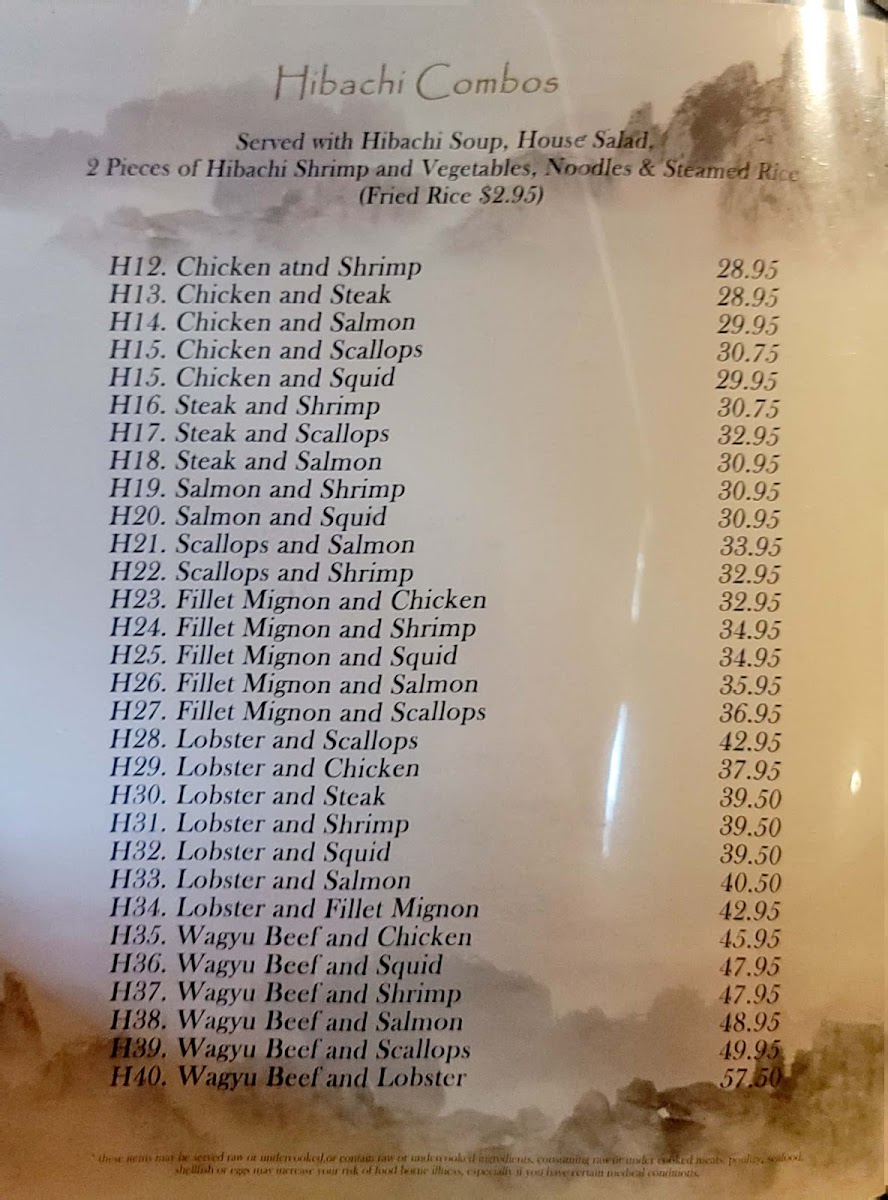 Menu Mt Fuji Hibachi & Sushi-1
