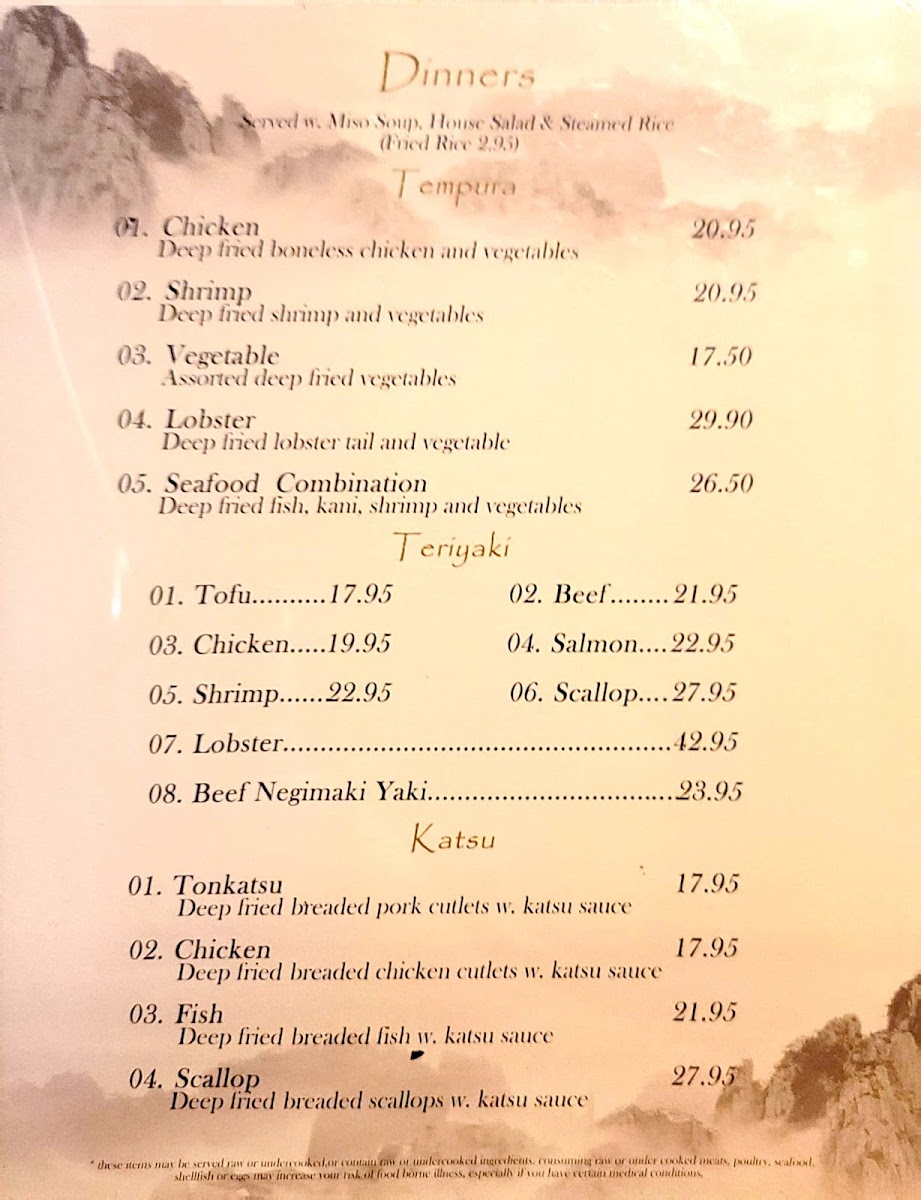 Menu Mt Fuji Hibachi & Sushi-3