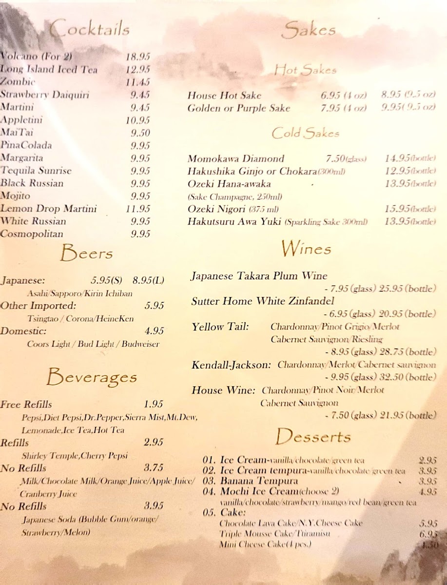Menu Mt Fuji Hibachi & Sushi-9
