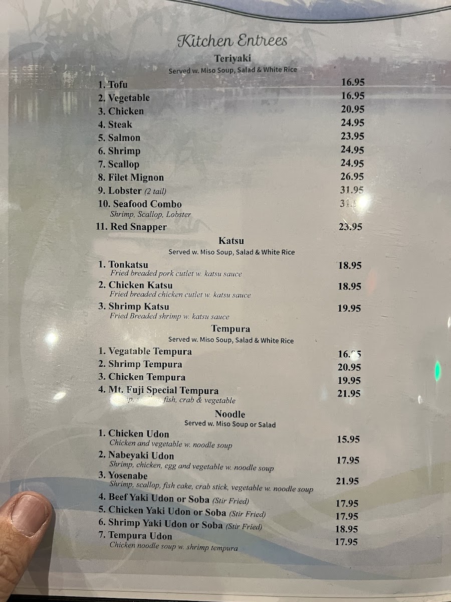 Menu Mt. Fuji Japanese Sushi Steakhouse-1