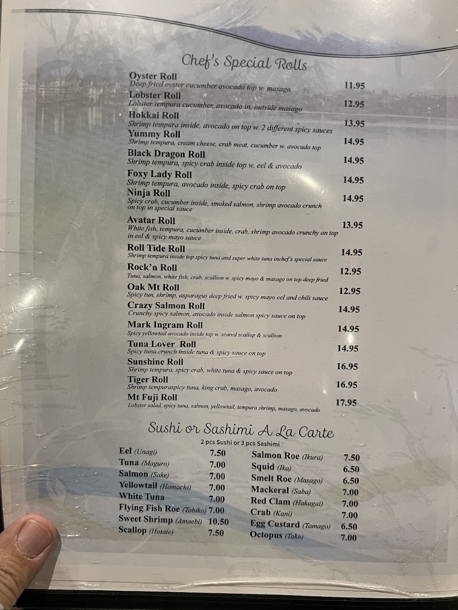 Menu Mt. Fuji Japanese Sushi Steakhouse-2