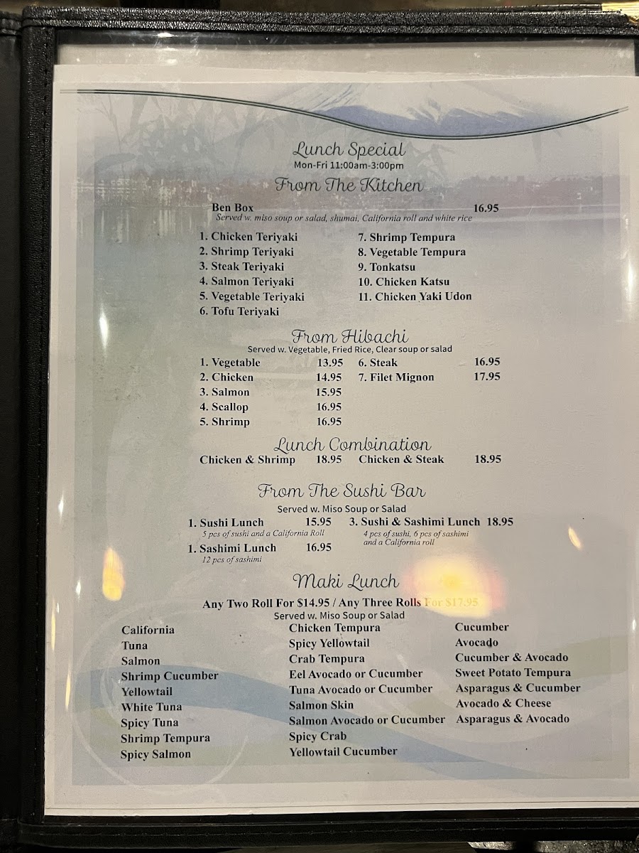 Menu Mt. Fuji Japanese Sushi Steakhouse-8
