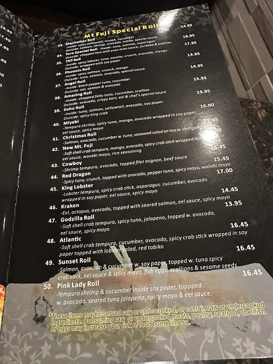 Menu Mt. Fuji-2