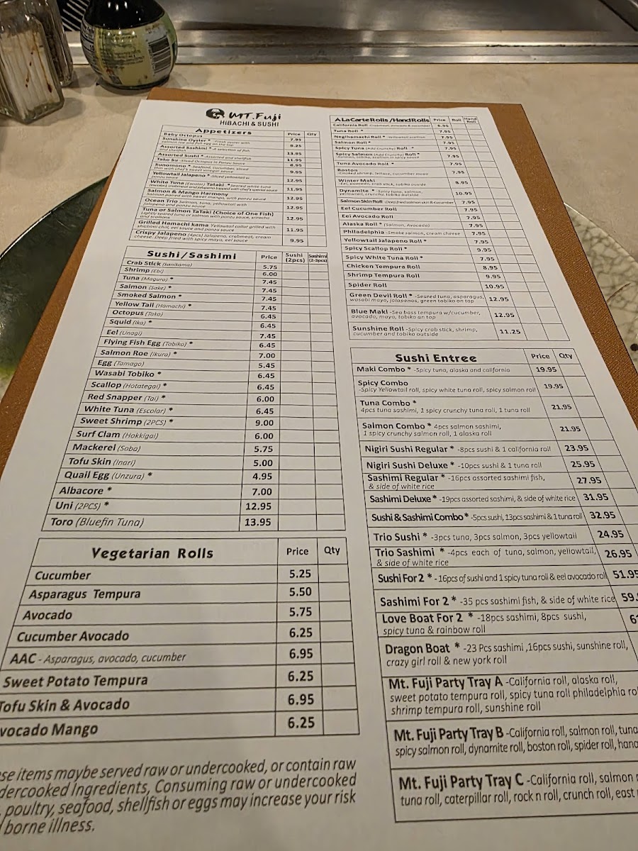 Menu Mt. Fuji-3