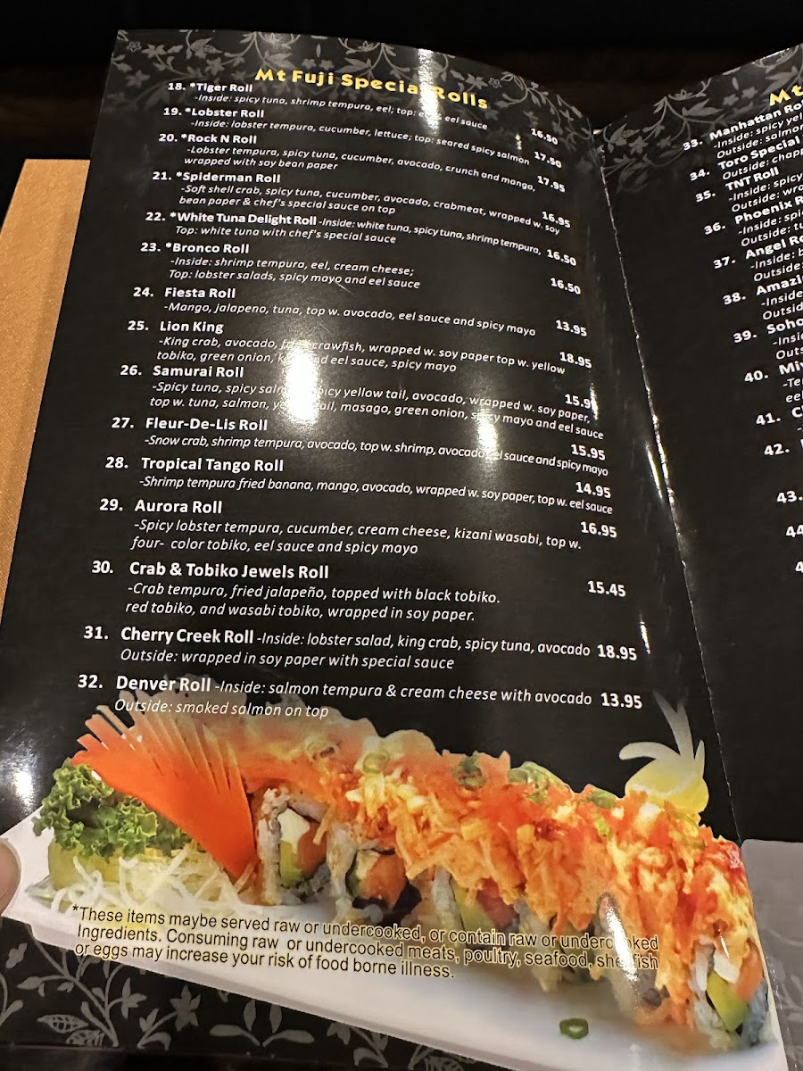 Menu Mt. Fuji-4