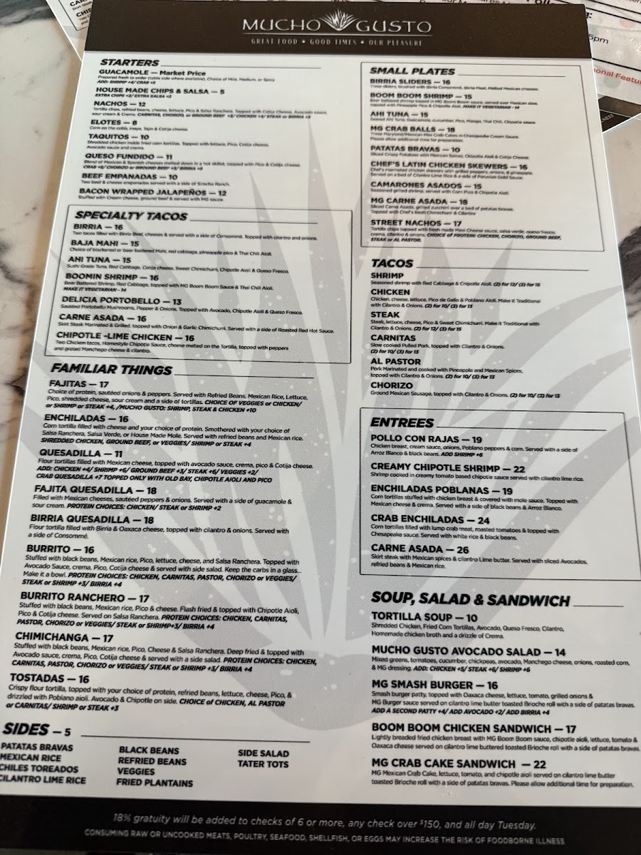 Menu Mucho Gusto Gambrills-9