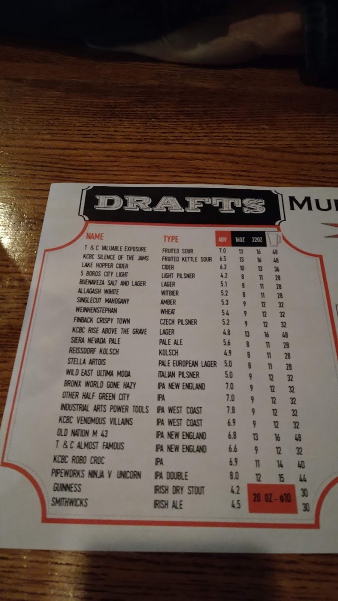 Menu Mudville-8